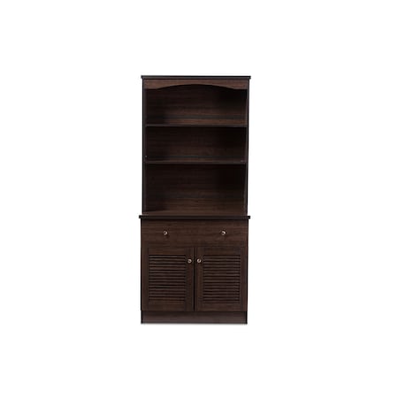 Baxton Studio Agni Modern Dark Brown Buffet and Hutch Kitchen Cabinet 119-6493